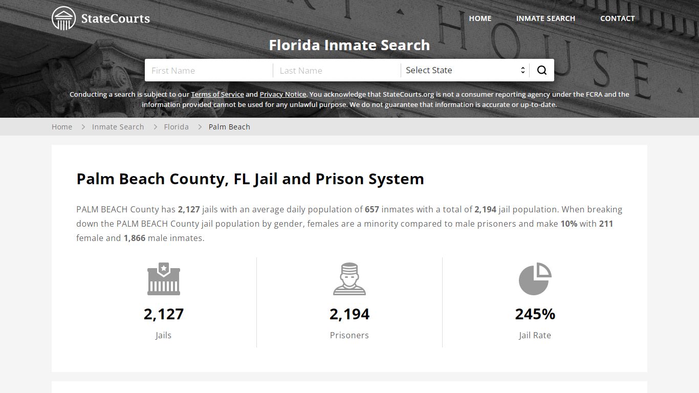 Palm Beach County, FL Inmate Search - StateCourts